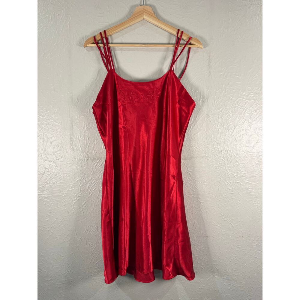 Vintage Kathy Ireland Y2K  90's Red Slip Dress Nightie Valentine Large